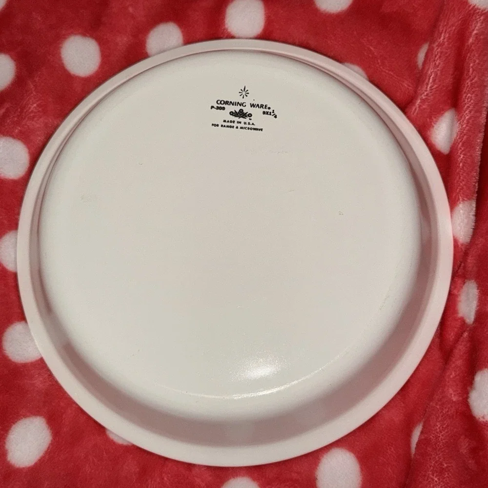 Vintage Corning Ware Blue Cornflower Pie Plate P-309 Pyroceram Dish Made in USA